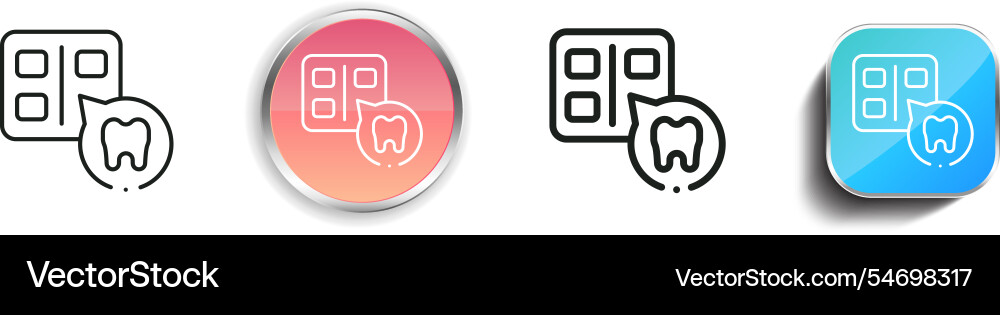 Gum icon thin linear regular and button style vector image