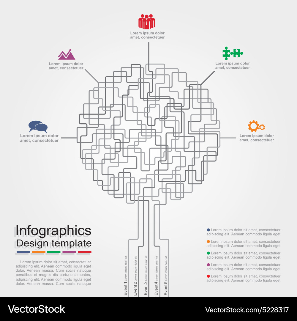 Infographic report template with text and icons vector image
