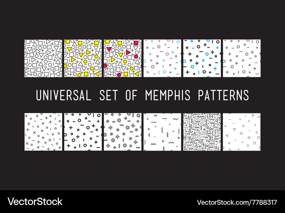 Memphis Style Geometric Pattern Vector Image