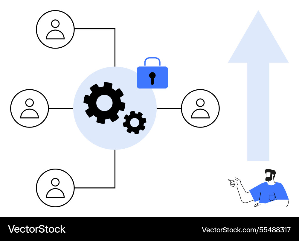 Network collaboration security and optimization Network collaboration security and optimization vector image