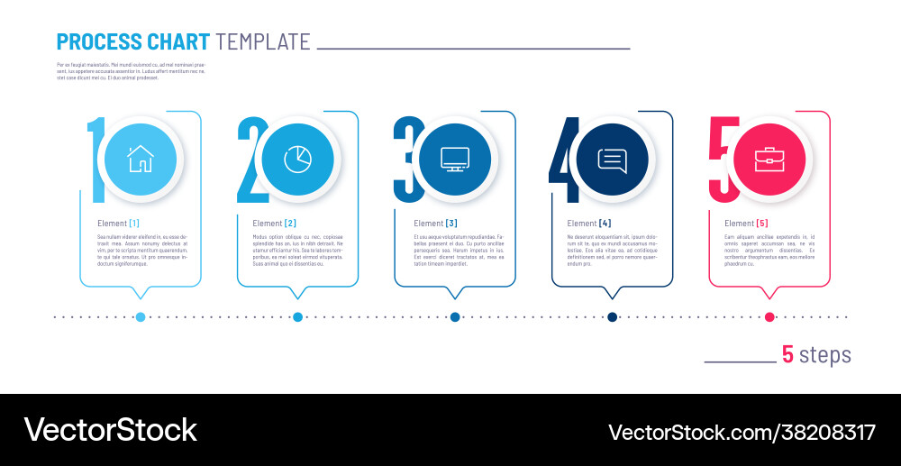 Numbered Process Chart Template vector image
