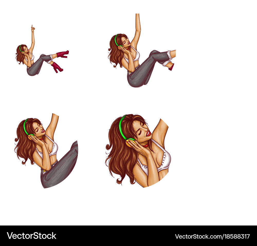 Set of pop art round avatar icons for users vector image