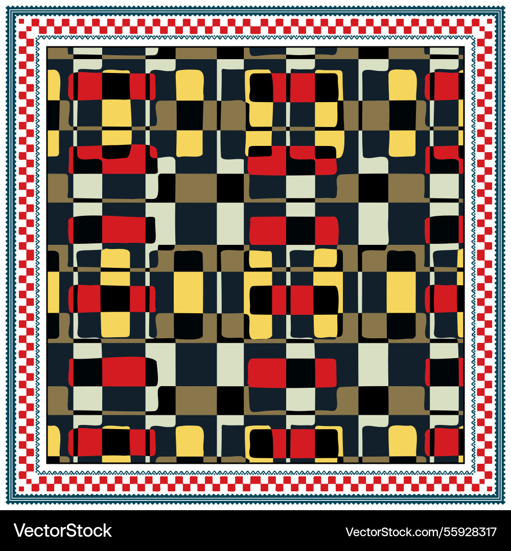 Square geometric print pattern Square geometric print pattern Vector Image