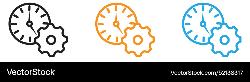 Time management logo set collection for web app ui Time management logo set collection for web app ui Vector Image