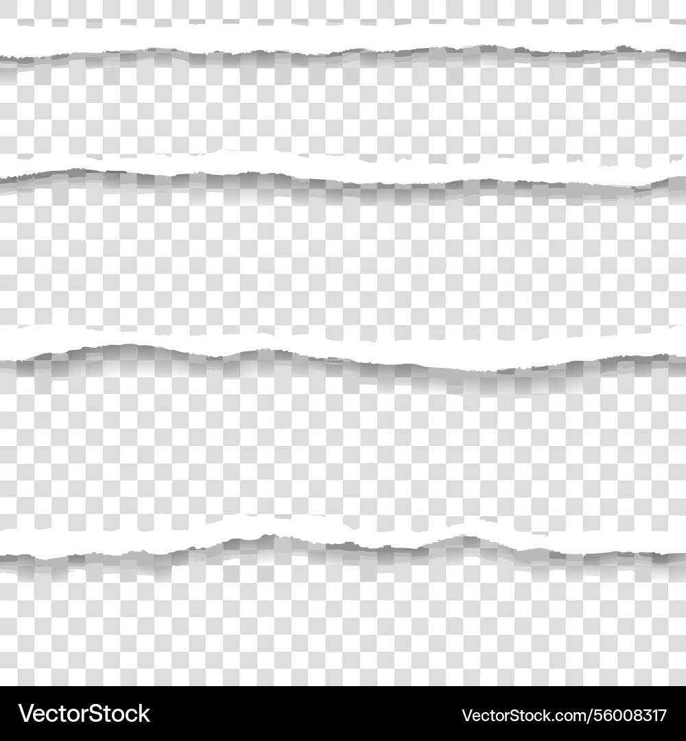 Torn paper edges seamless pattern on transparent Torn paper edges seamless pattern on transparent Vector Image