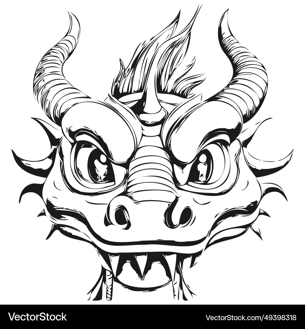 Chinese dragon silhouette new year 2024 hand Chinese dragon silhouette new year 2024 hand vector image