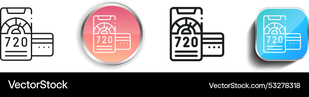 Credit card icon thin linear regular and button vector image