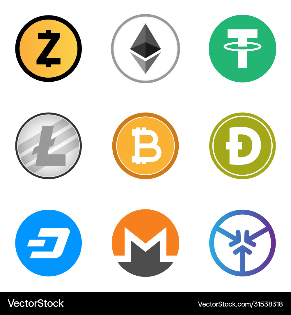 Crypto Blockchain Collection Vector Image