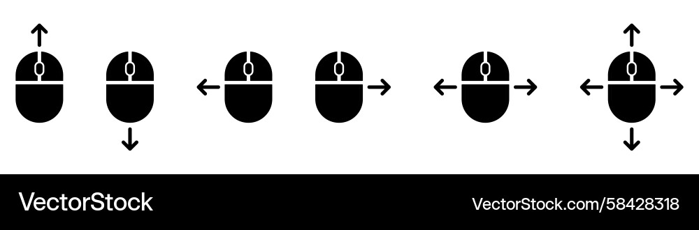 Mouse Click Icons Set Vector Image