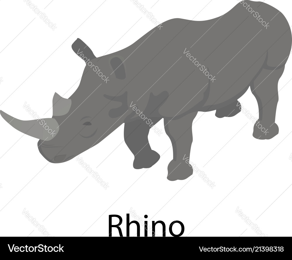 Rhino icon isometric style Rhino icon isometric style vector image