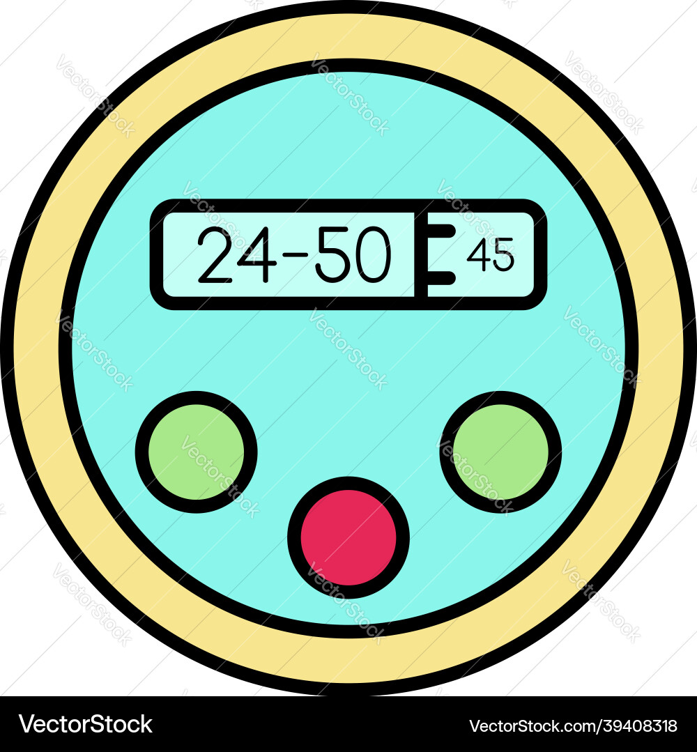 Robot digital clock icon color outline Robot digital clock icon color outline vector image