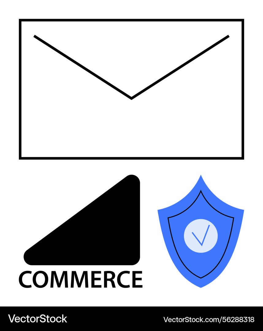 Secure email communication representing e-commerce Secure email communication representing e-commerce vector image