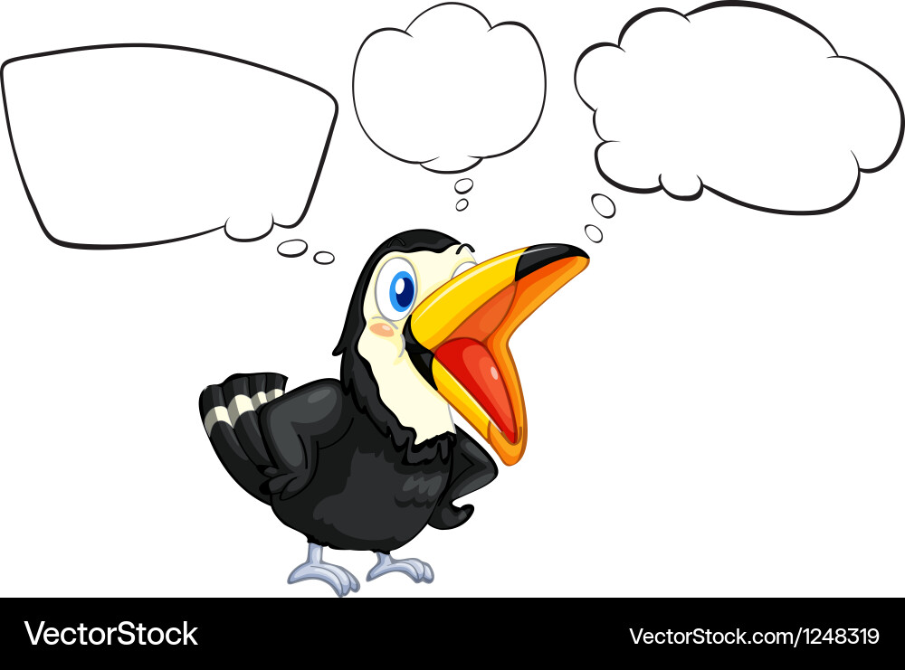 A black bird with empty callouts Vector Image