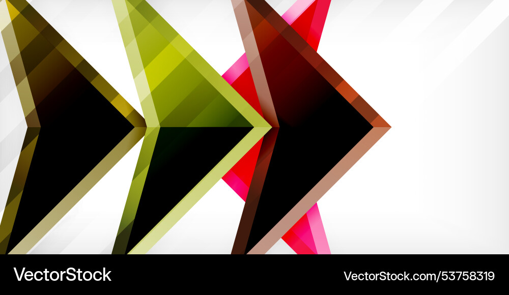 Abstract background color triangles and arrows Vector Image