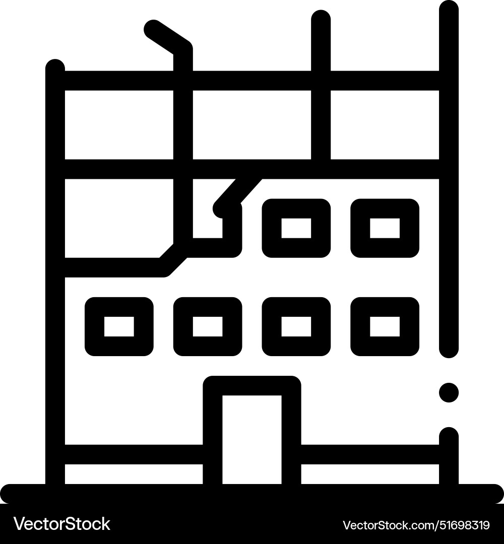 Building icon thin linear style design isolated Building icon thin linear style design isolated Vector Image