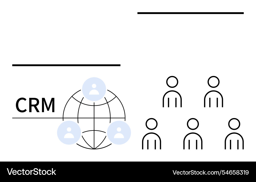 Crm integration with global network and team Crm integration with global network and team Vector Image