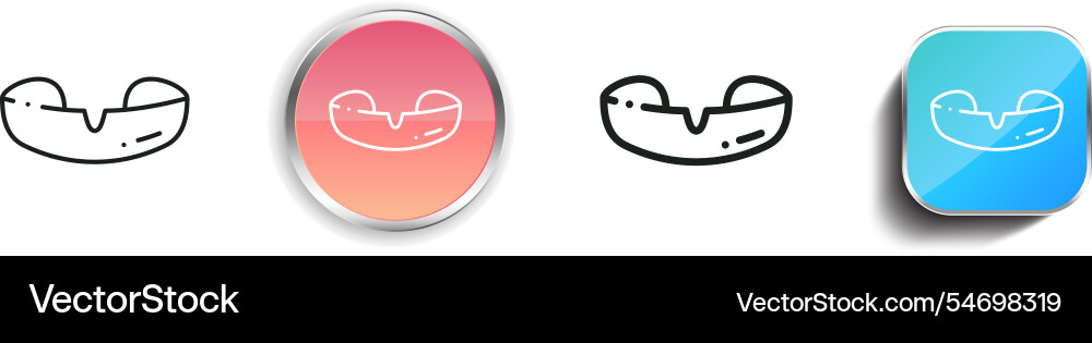 Gum shield icon thin linear regular and button Gum shield icon thin linear regular and button vector image