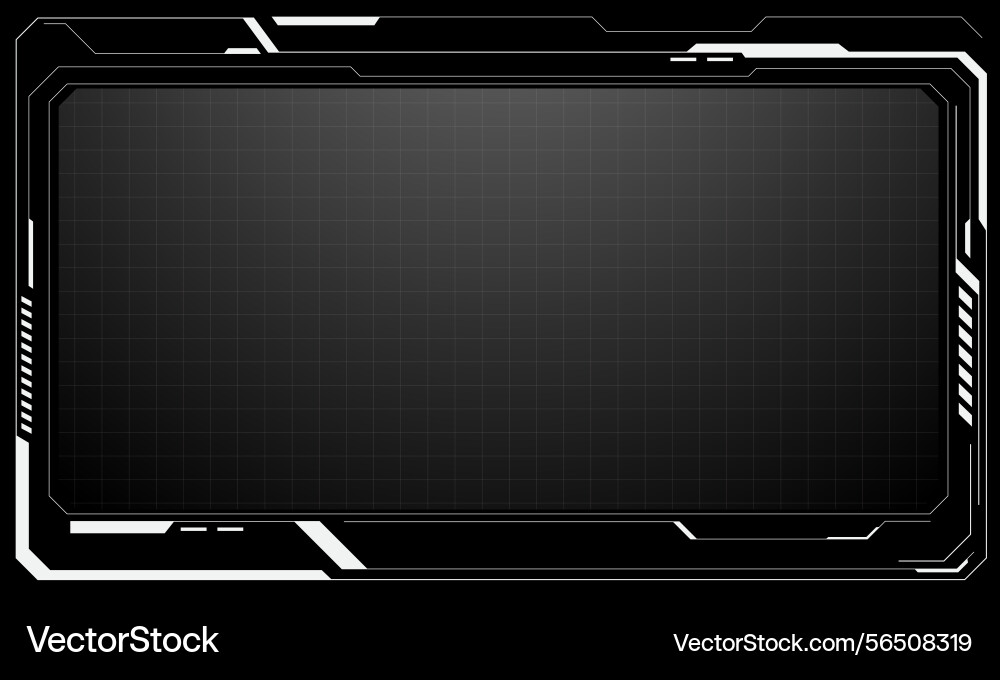 Hud frames white grey user interface elements Hud frames white grey user interface elements vector image