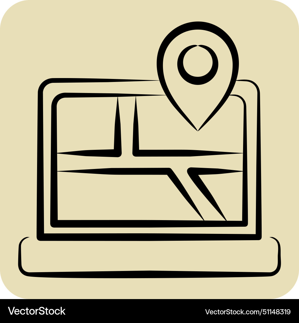 Icon map location related to navigation symbol Icon map location related to navigation symbol vector image