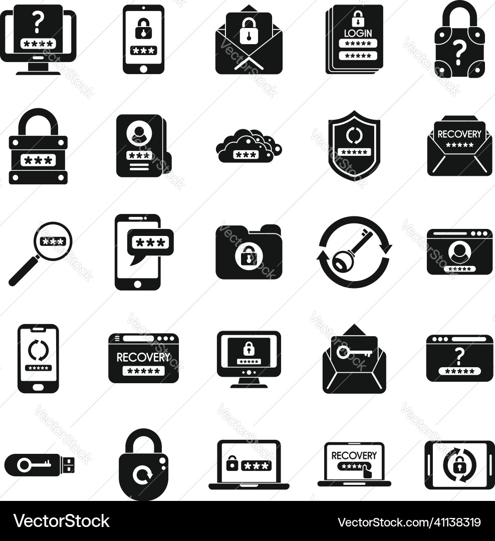 Password recovery icon simple computer Password recovery icon simple computer vector image