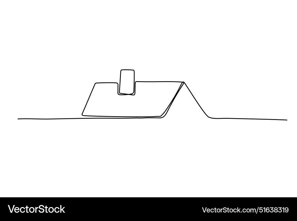 Roof one line simple drawing continuous linear Roof one line simple drawing continuous linear vector image