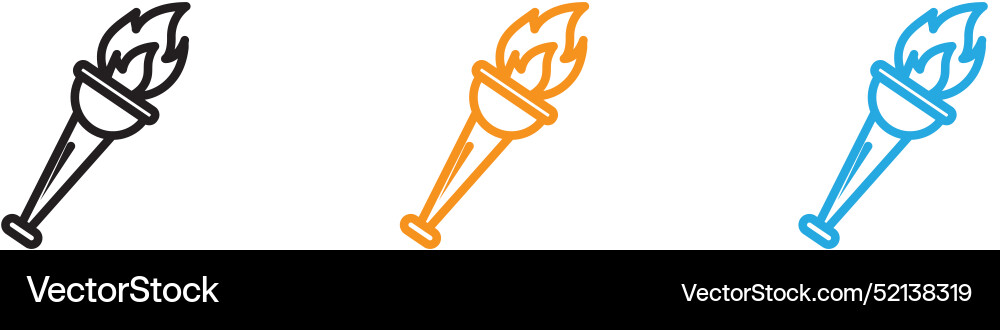 Torch flame logo set collection for web app ui Torch flame logo set collection for web app ui vector image