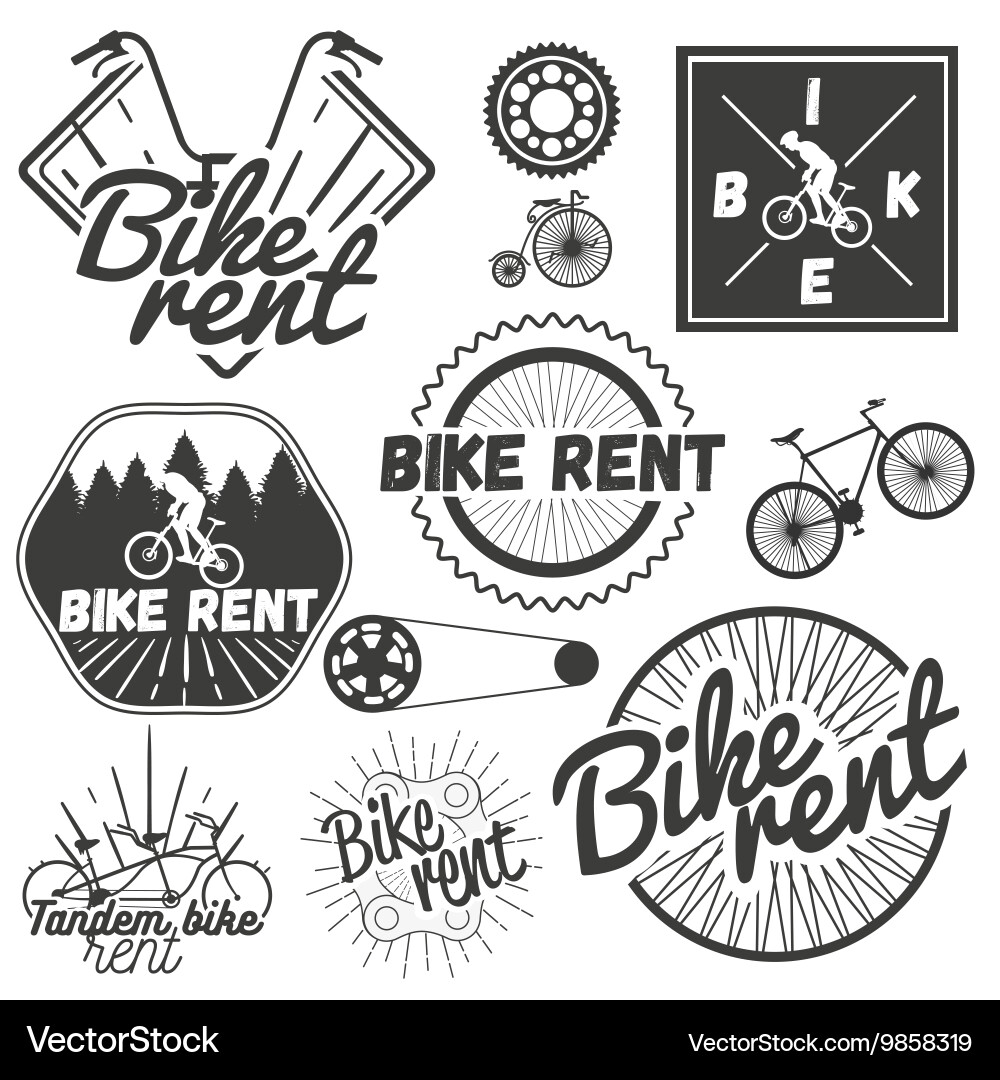 Vintage Bicycle Rental Labels vector image