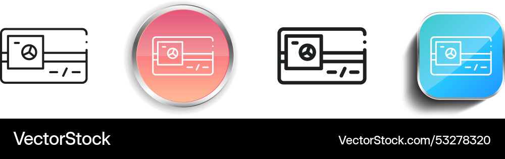 Credit card icon thin linear regular and button Credit card icon thin linear regular and button vector image