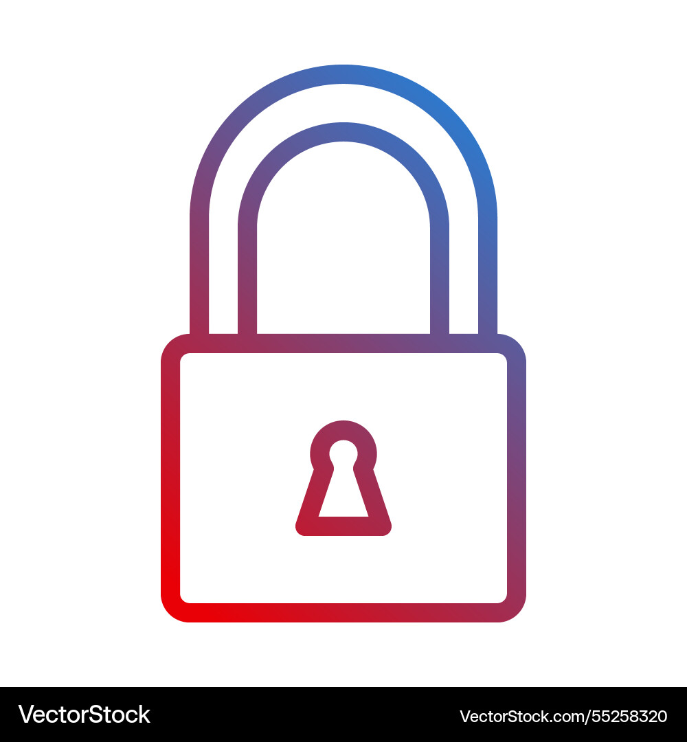 Gradient lock icon symbol data security privacy Gradient lock icon symbol data security privacy Vector Image