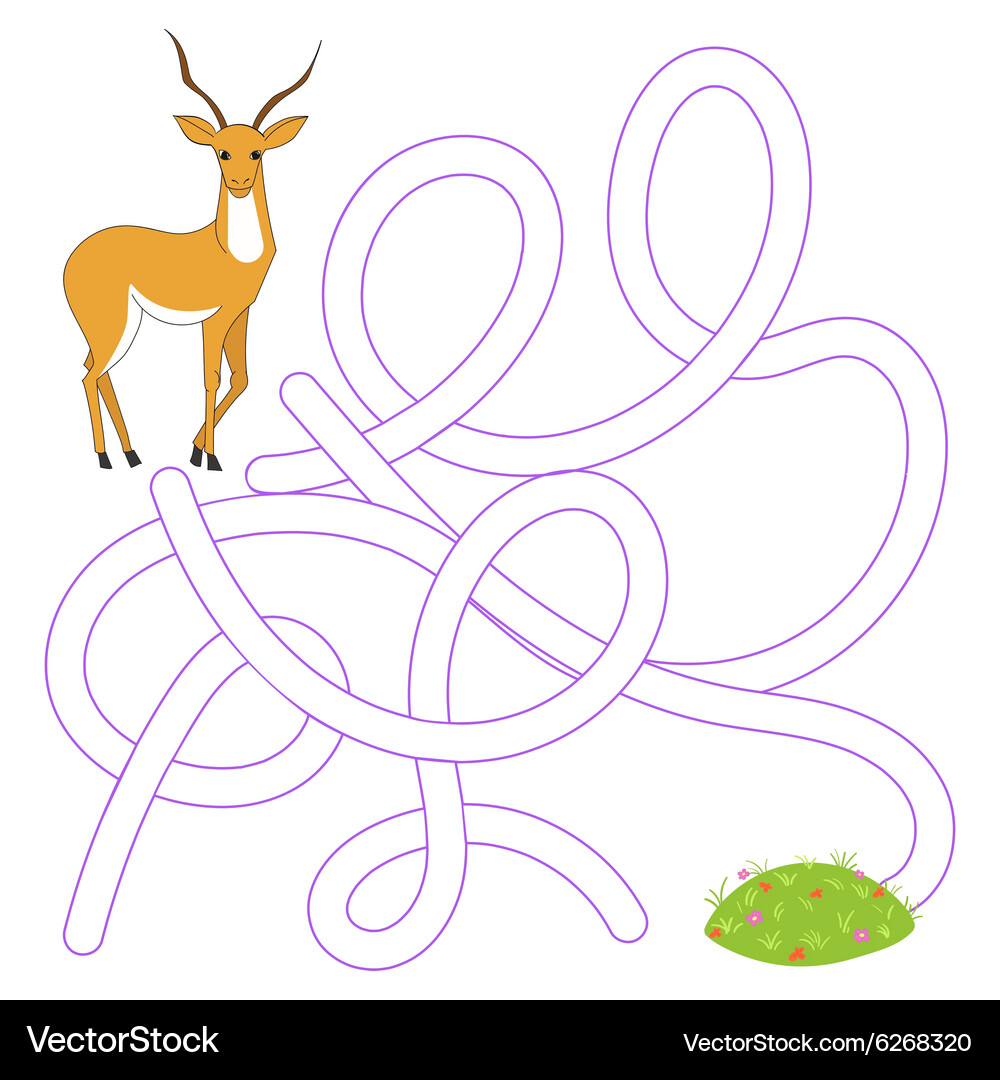 Layout for game labyrinth find a way gazelle Vector Image