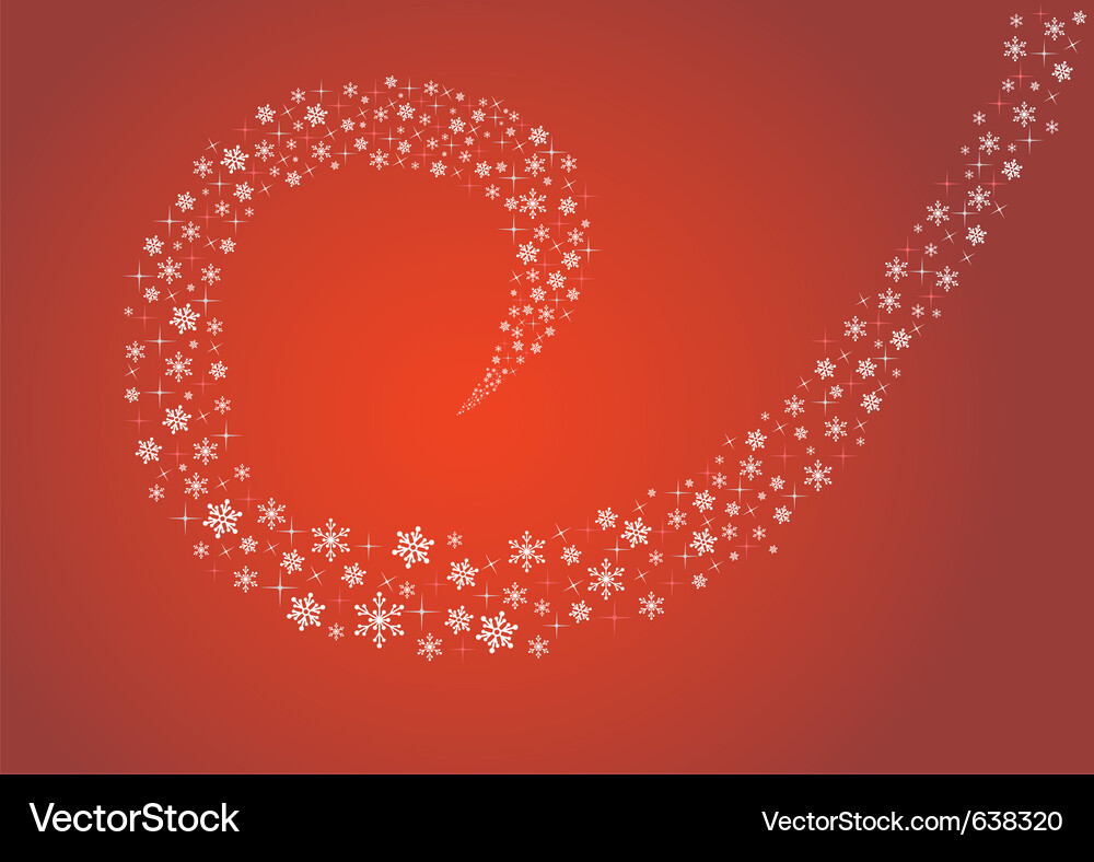 Red Snowflake Swirl Background Vector Image