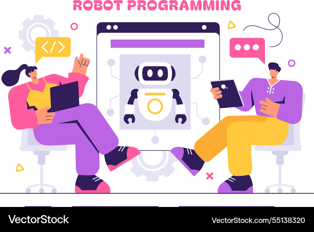 Robot programming featuring an artificial Robot programming featuring an artificial vector image
