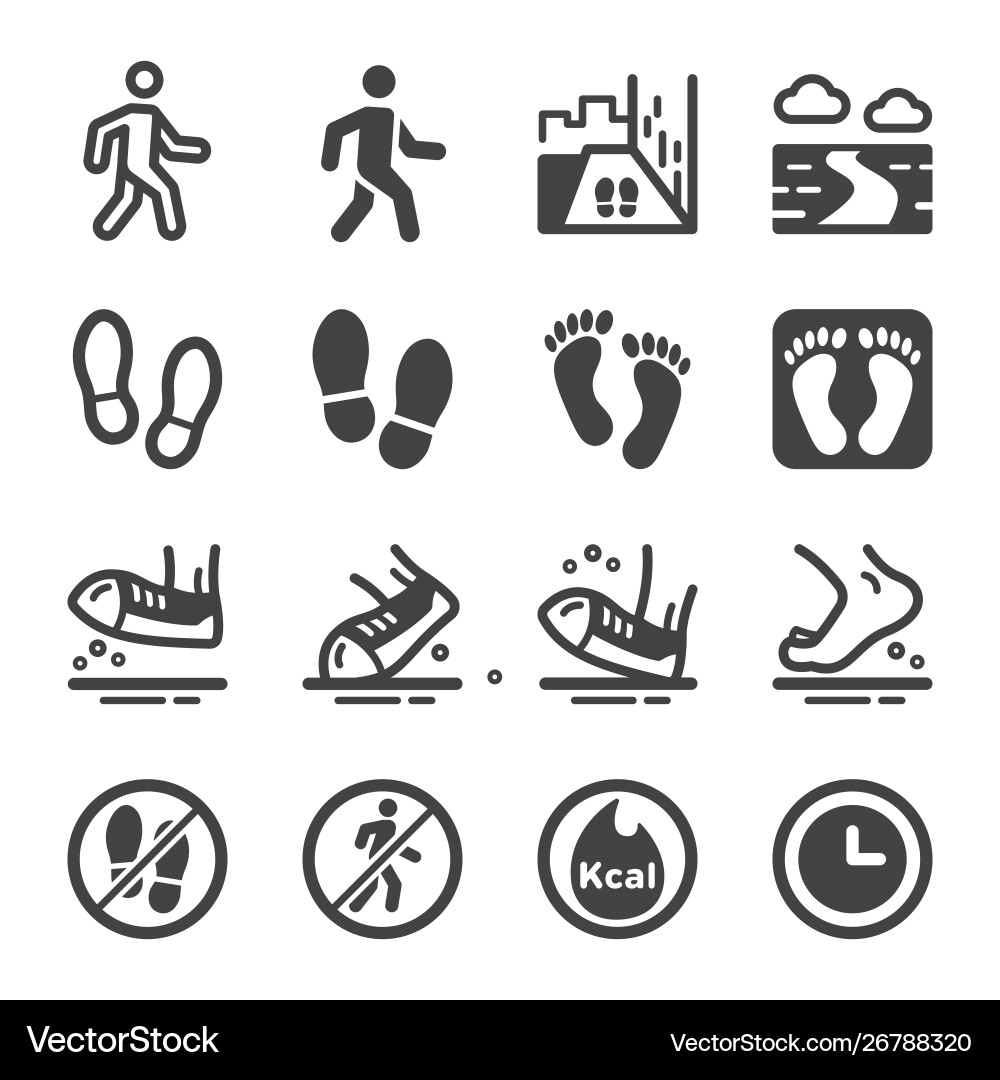 Walking icon set Walking icon set vector image