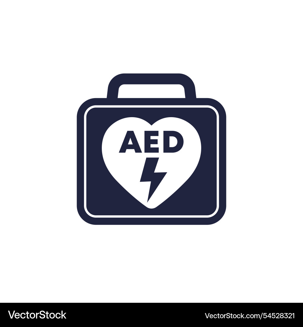 Aed bag icon automated external defibrillator vector image