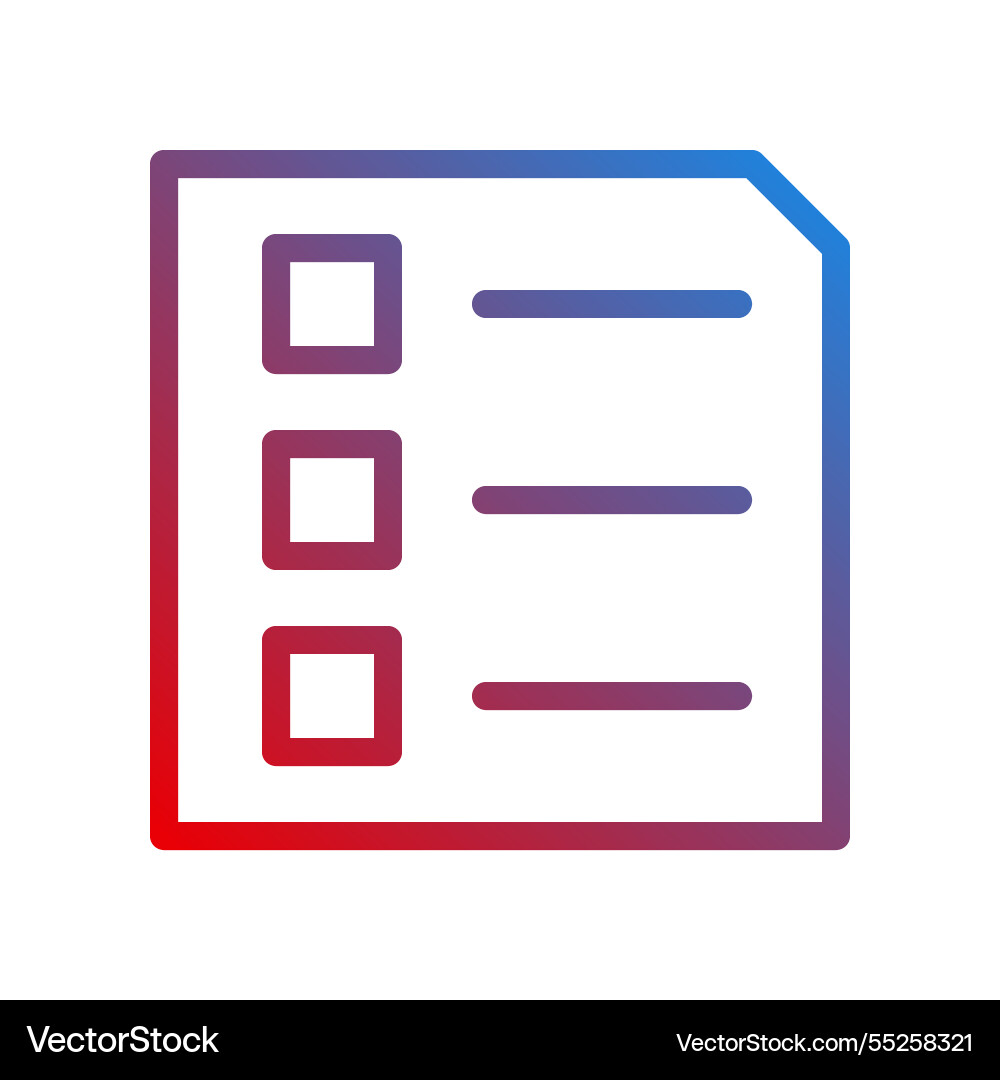 Checklist icon with gradient color design vector image