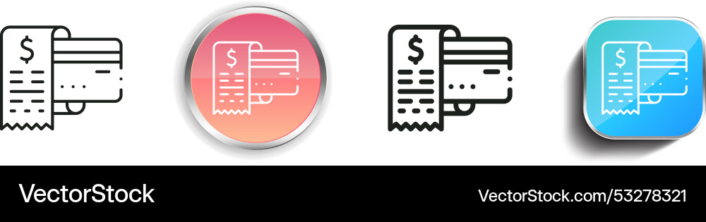 Credit card icon thin linear regular and button vector image