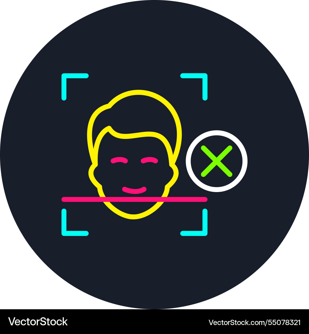 Face detection line multi color icon Vector Image