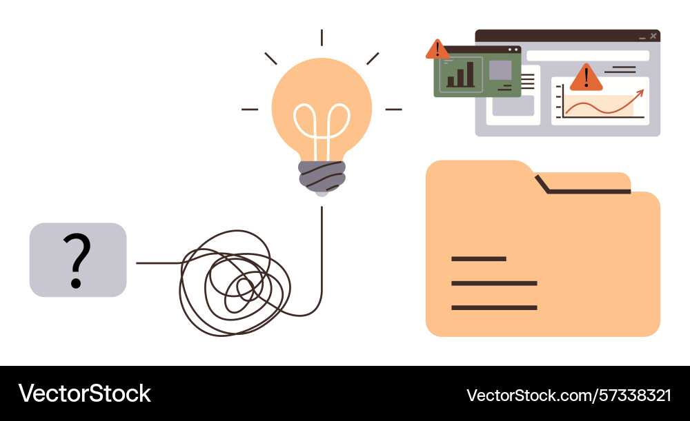 Light bulb as problem-solving idea with analytics Light bulb as problem-solving idea with analytics vector image