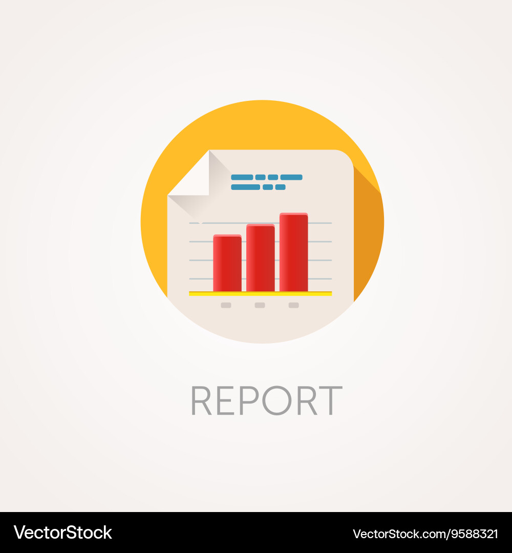Report icon flat design style with long shadow vector image