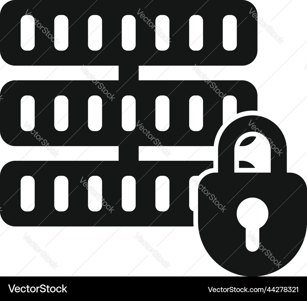 Server data icon simple privacy protect Server data icon simple privacy protect vector image
