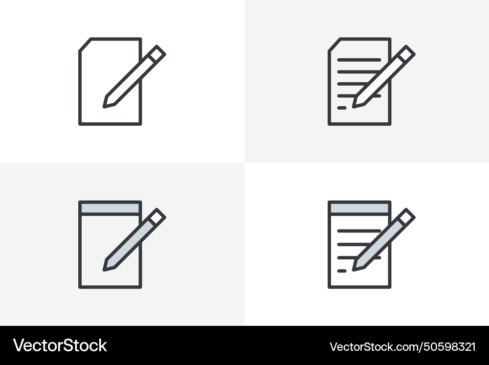 Set of notepad symbol with flat icon paper Set of notepad symbol with flat icon paper vector image