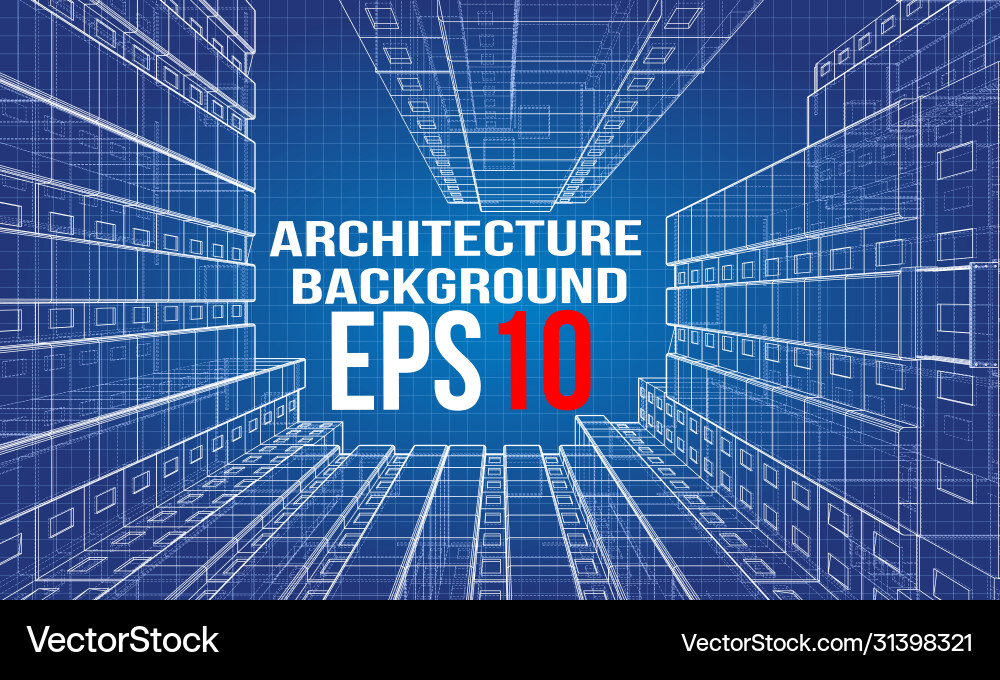 Wire-frame model a multi-storey building Wire-frame model a multi-storey building vector image