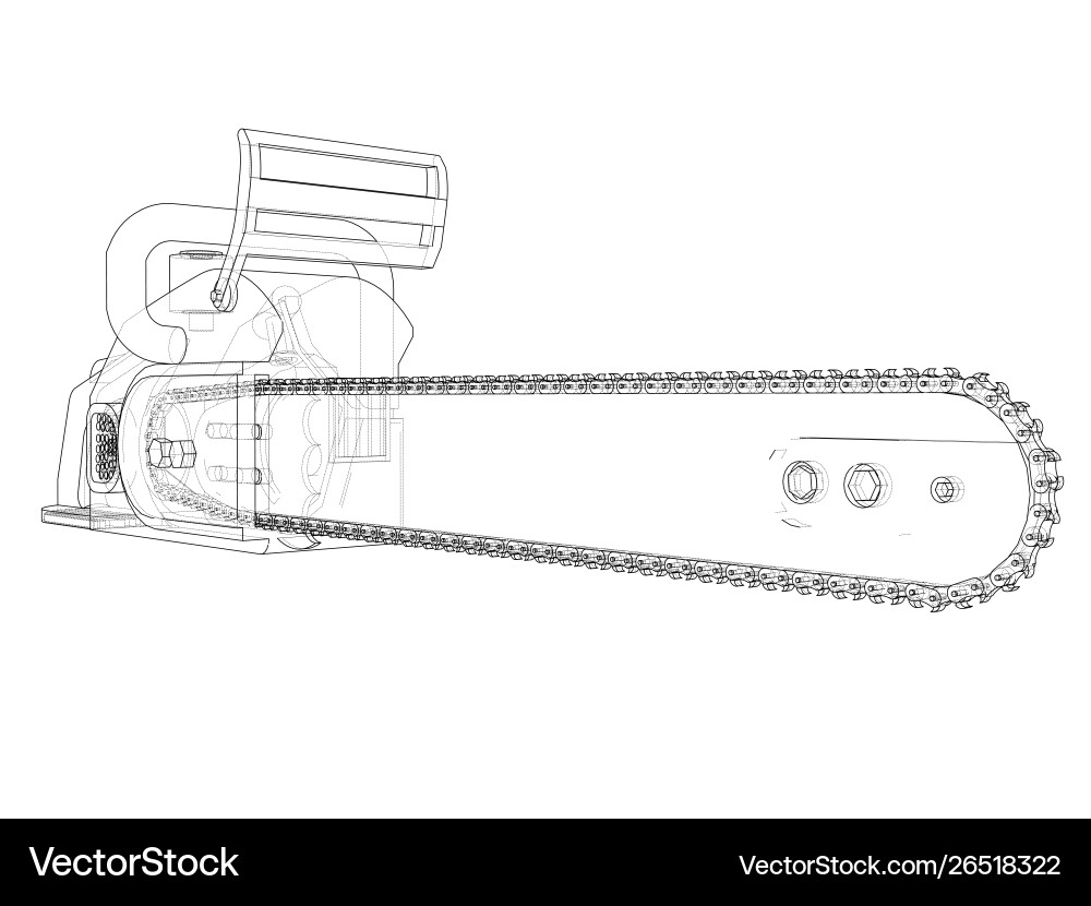 3D Chainsaw Rendering vector image