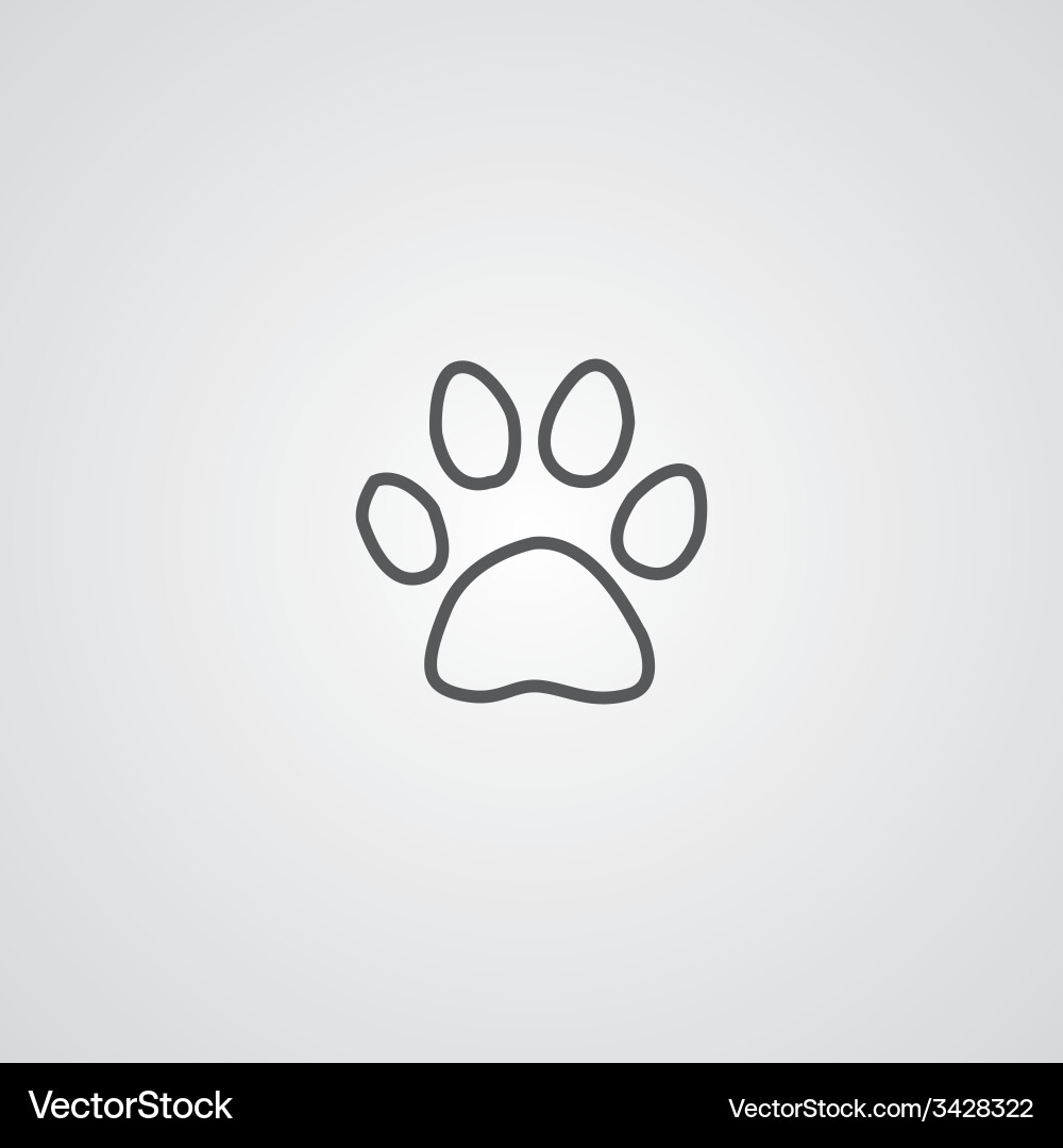 Cat Paw Print Outline Vector Image