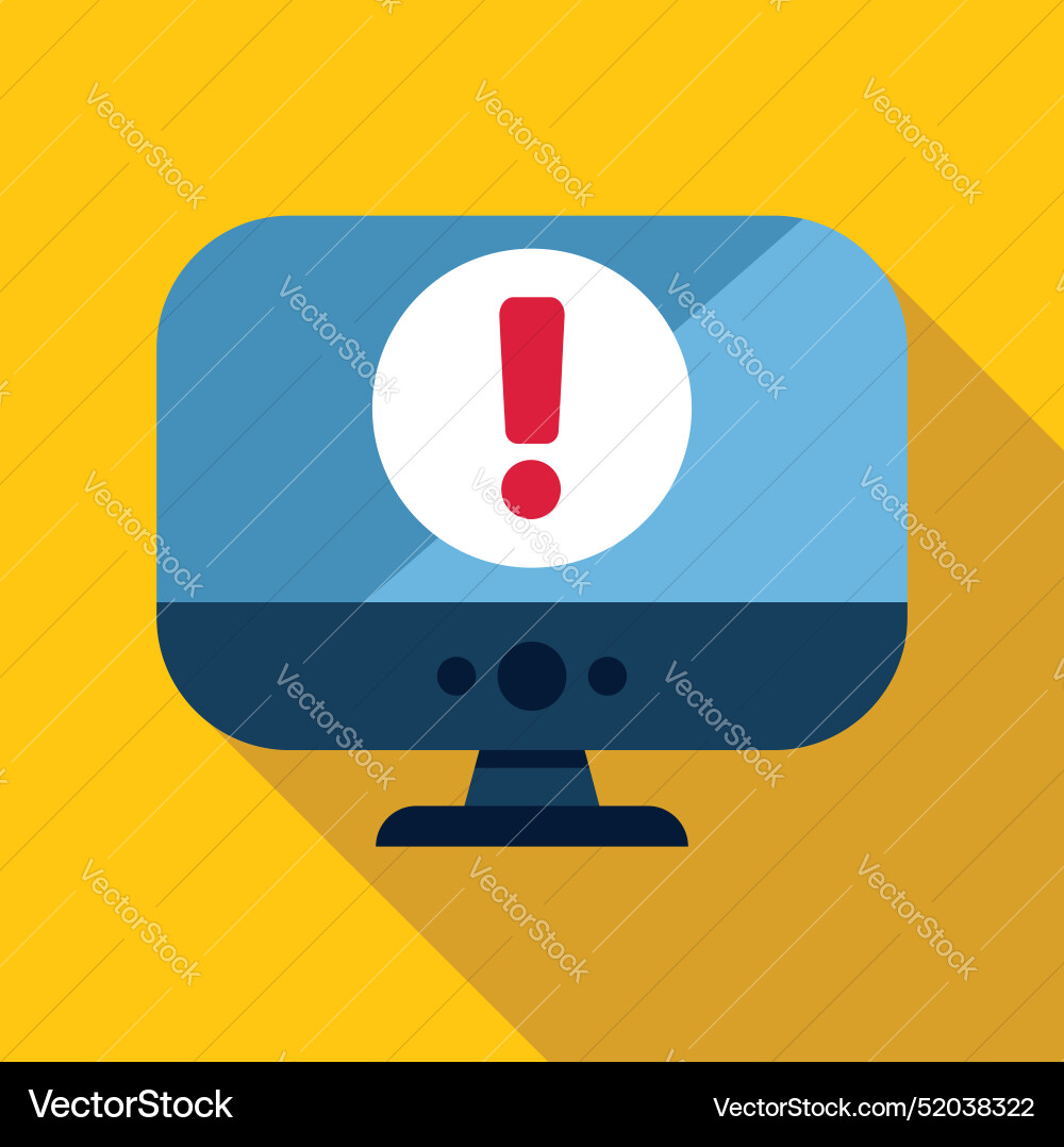 Computer screen displaying warning message Computer screen displaying warning message vector image