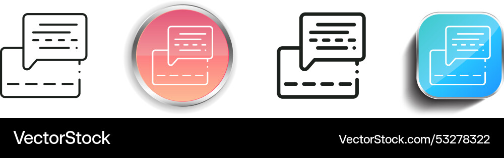 Credit card icon thin linear regular and button Credit card icon thin linear regular and button vector image