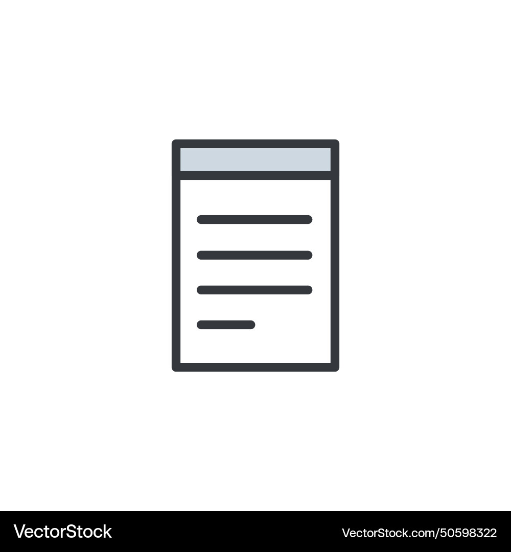 Document notepad icon file flat Document notepad icon file flat vector image