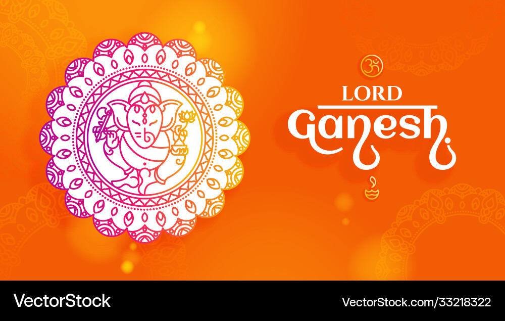 Lord ganesh ganesha line art style vector image