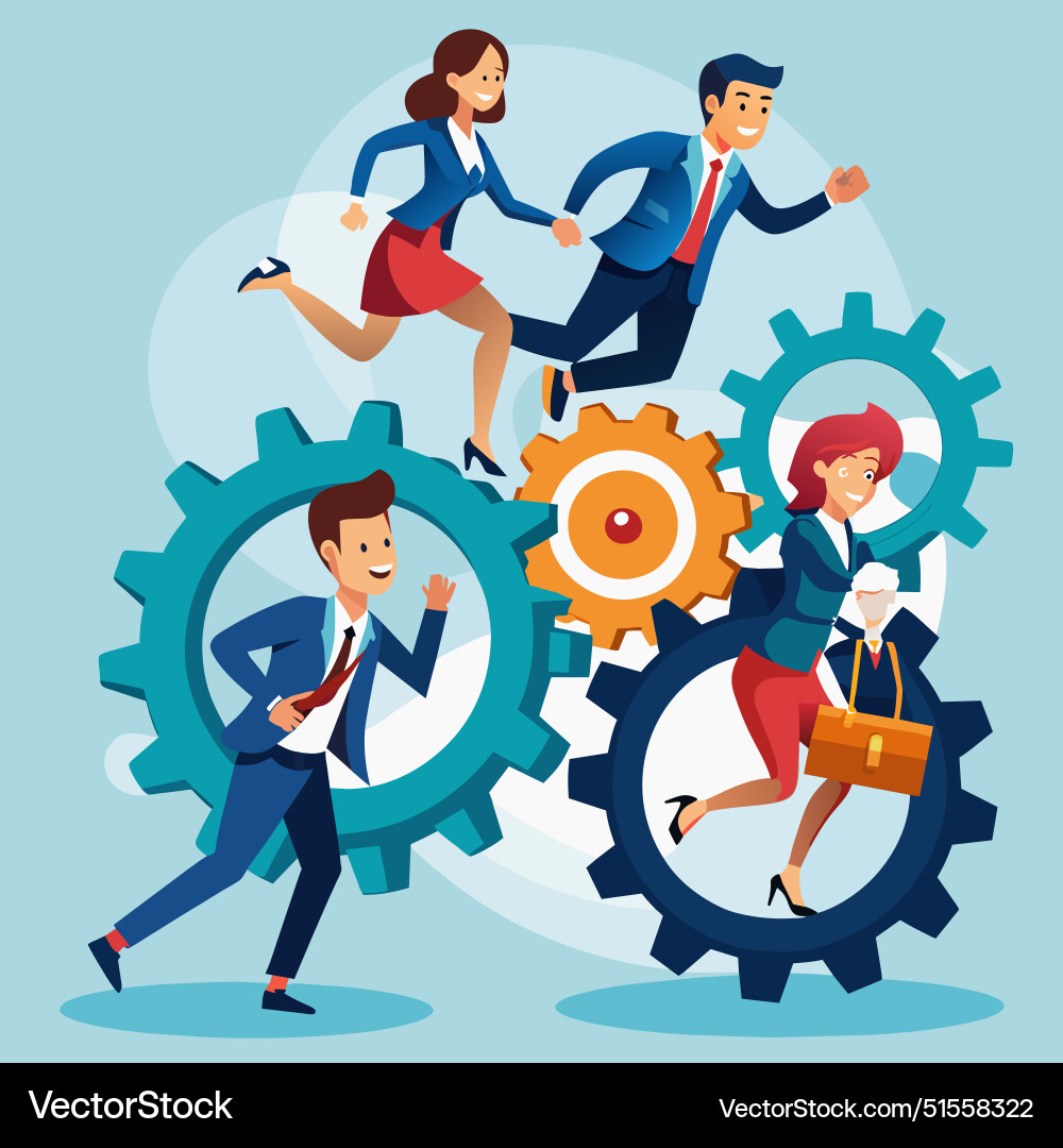 Organization efficiency development and workflow Organization efficiency development and workflow vector image