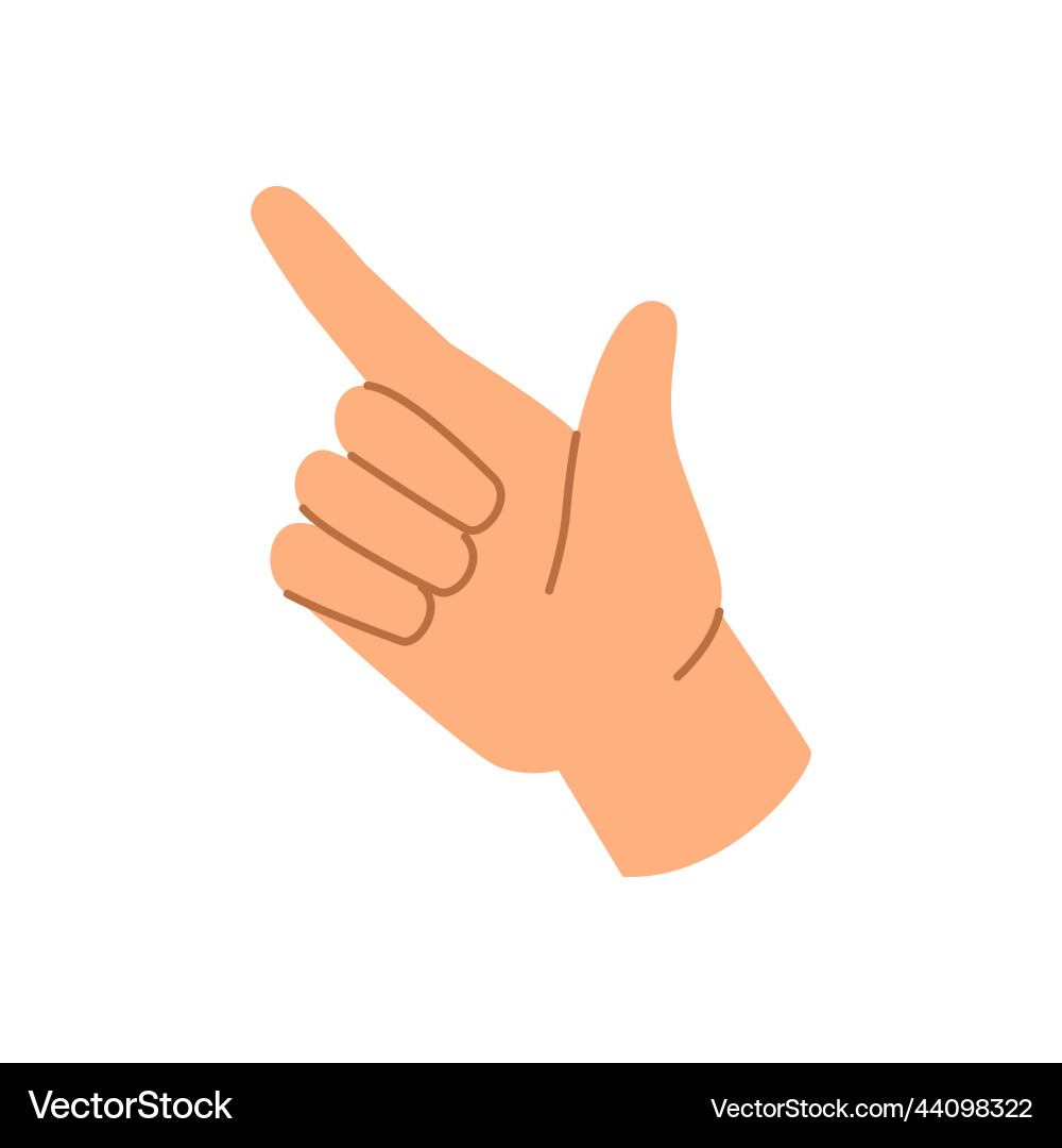 Pointing with index finger hand gesture Pointing with index finger hand gesture vector image